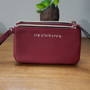 Liz Claiborne Burgundy Wristlet